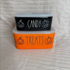 Rae Dunn Black and Orange Halloween Candy and Treats Containers